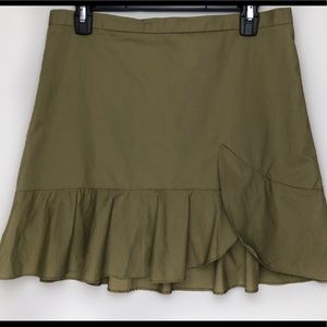 Madewell Green Ruffle Skirt